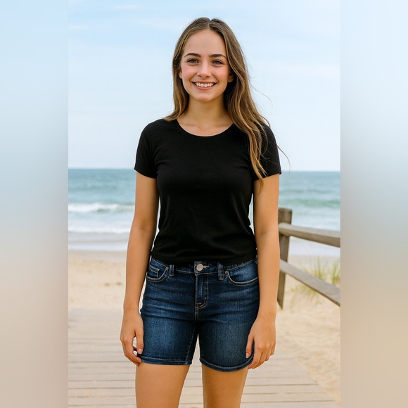 Silver Jean Shorts - Picture 1 of 13